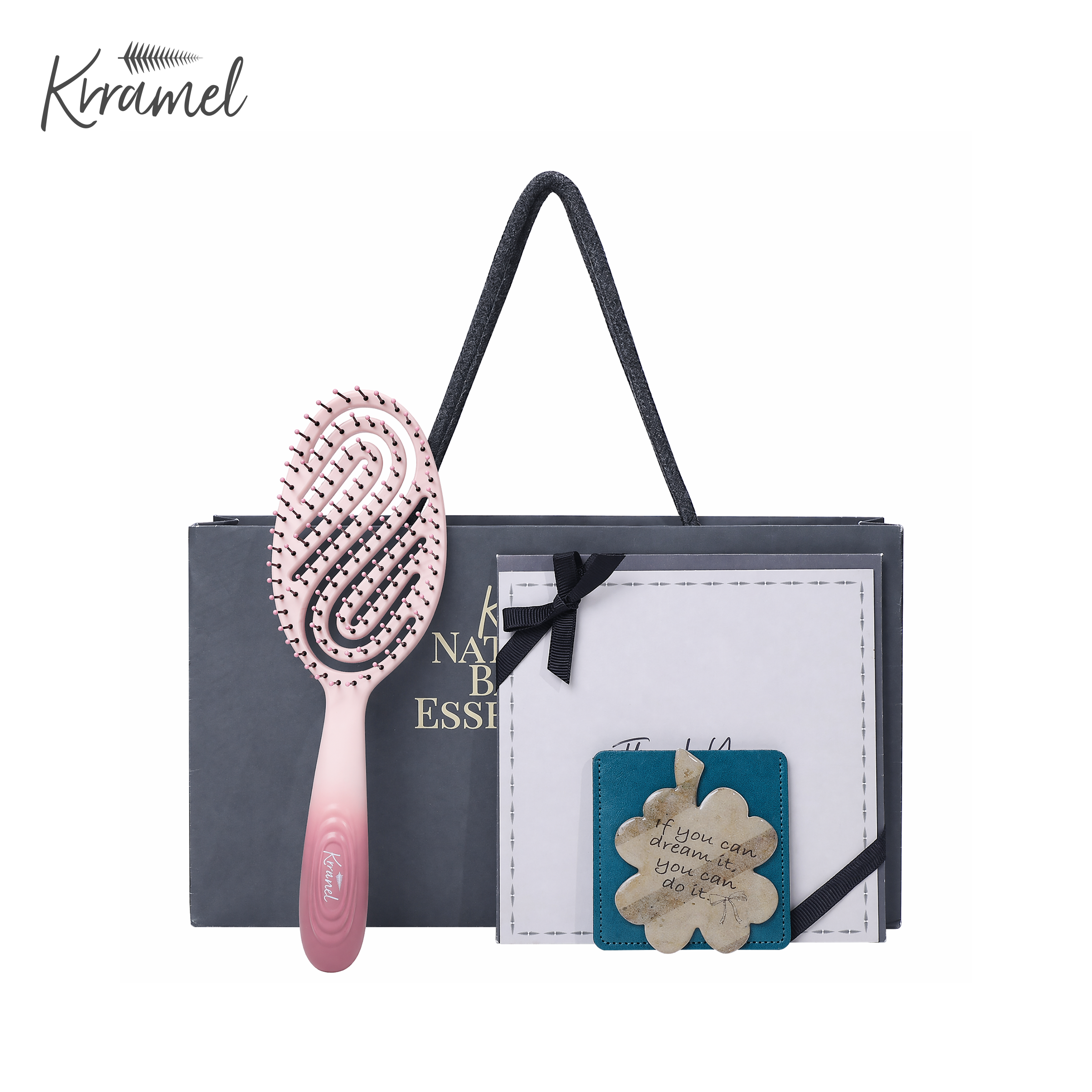 KRRAMEL【520礼物】送女朋友送老婆生日礼物镂空梳子礼盒装气垫梳