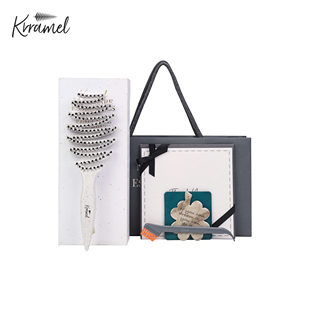 KRRAMEL梳子生日礼物松塔猪鬃梳按摩头皮蓬松颅顶女士专用防静电