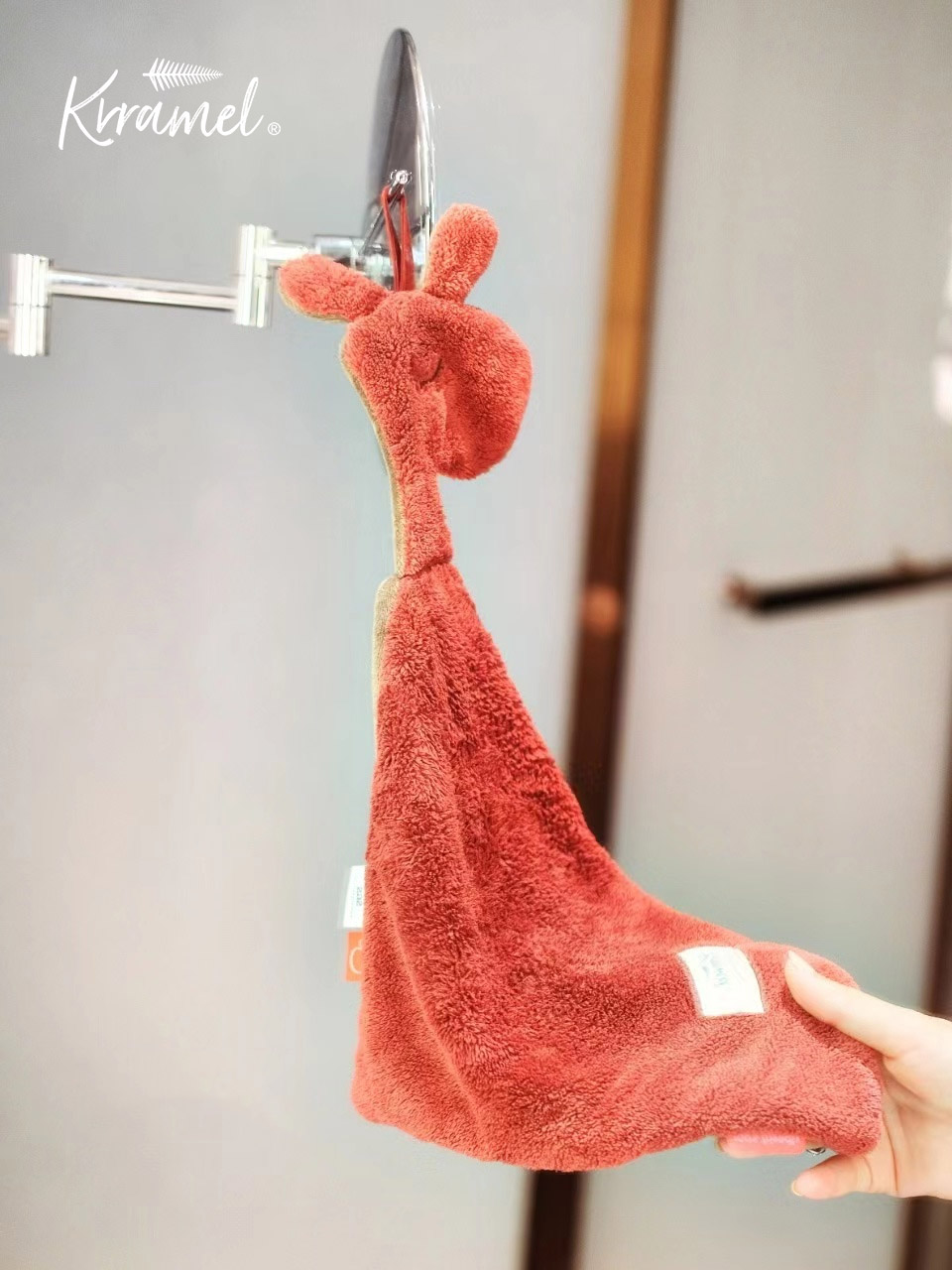 小鹿擦手巾抹布厨房清洁不掉毛吸水小方巾可挂式珊瑚绒