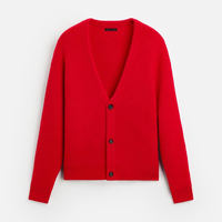Cabinet 429! New men's wear for spring 2025: European and American red V-neck cardigan knitted sweater 5536451 thumbnail 6