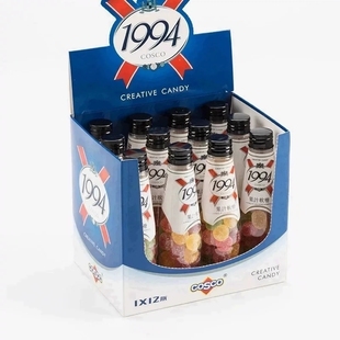 整盒12瓶价 创意维c水果味qc软糖果汁糖果 1994酒瓶装 零食新品