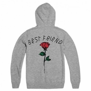 Spring autumn women hoodie printed flower pullover coat