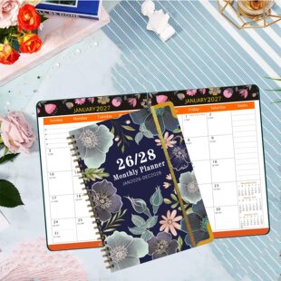 2028年planner英文a5月计划记事本日程本硬皮笔记本