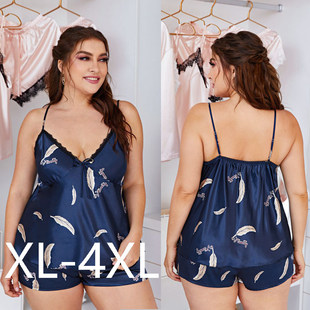 top suit women piece two shorts pajamas size plus fat Summer