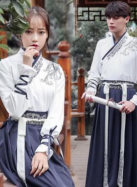 春夏中国风改良汉服男女交领襦裙武古装武侠风日常汉元素学生套装