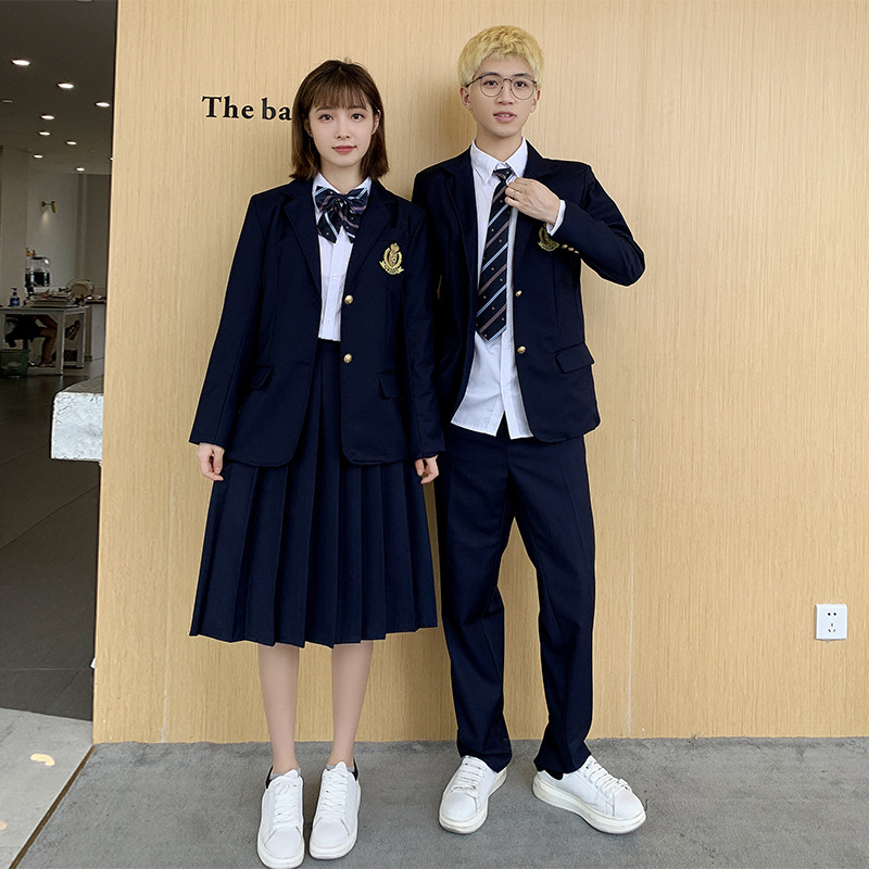 英伦秋季西装学生校服高中生jk制服套装女学院风班服初中生合唱服