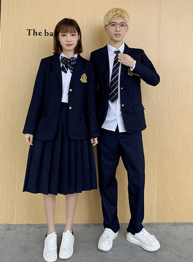 英伦秋季西装学生校服高中生jk制服套装女学院风班服初中生合唱服