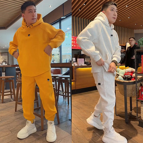 重磅套装加绒加厚卫衣卫裤两件套