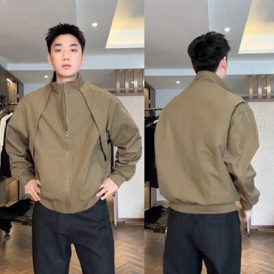 潮牌美式立领夹克外套户外防风