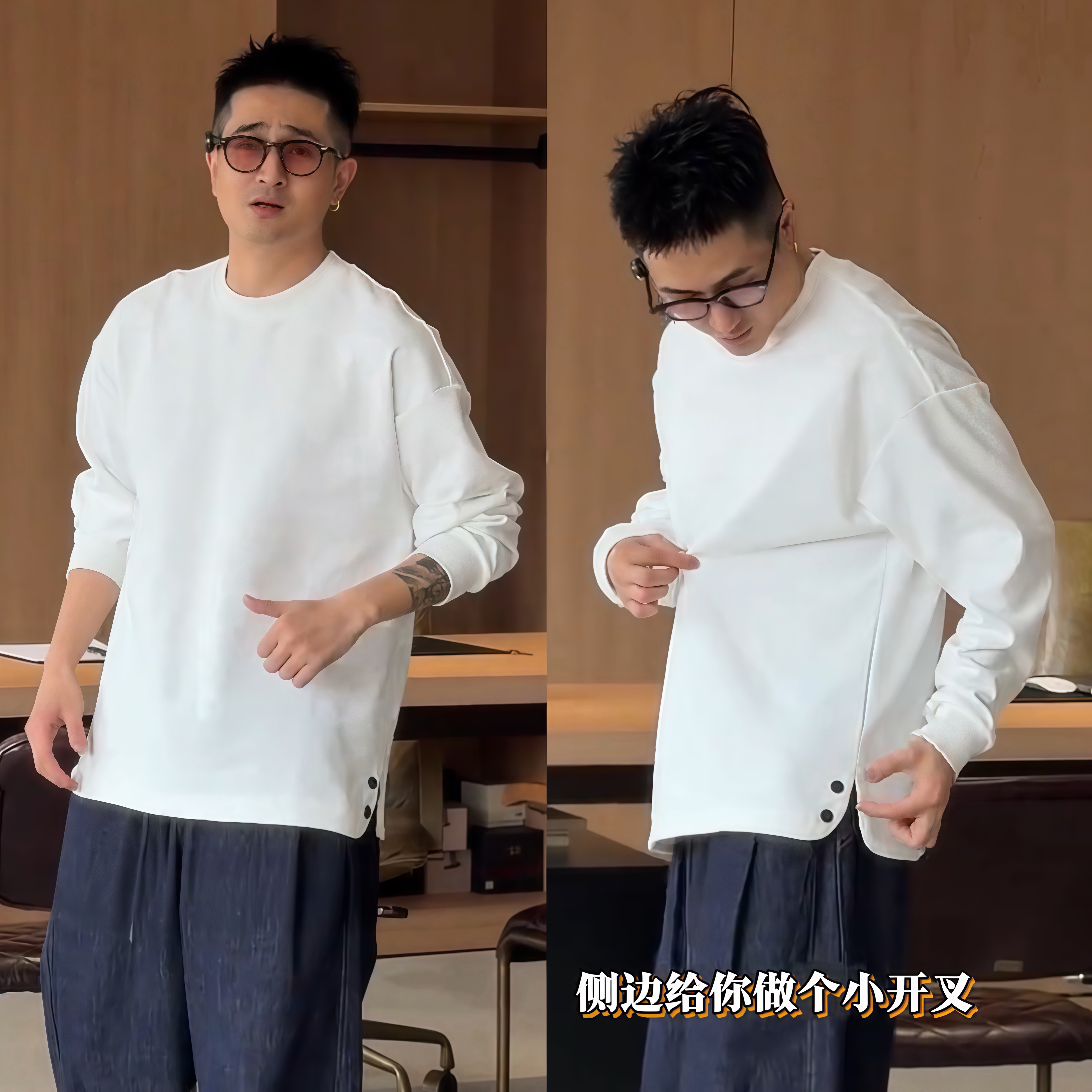 秋季新款简约重磅百搭长袖T恤男美式潮牌百搭休闲纯色上衣打底衫