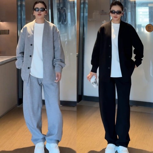 慵懒风简约休闲运动套装两件套