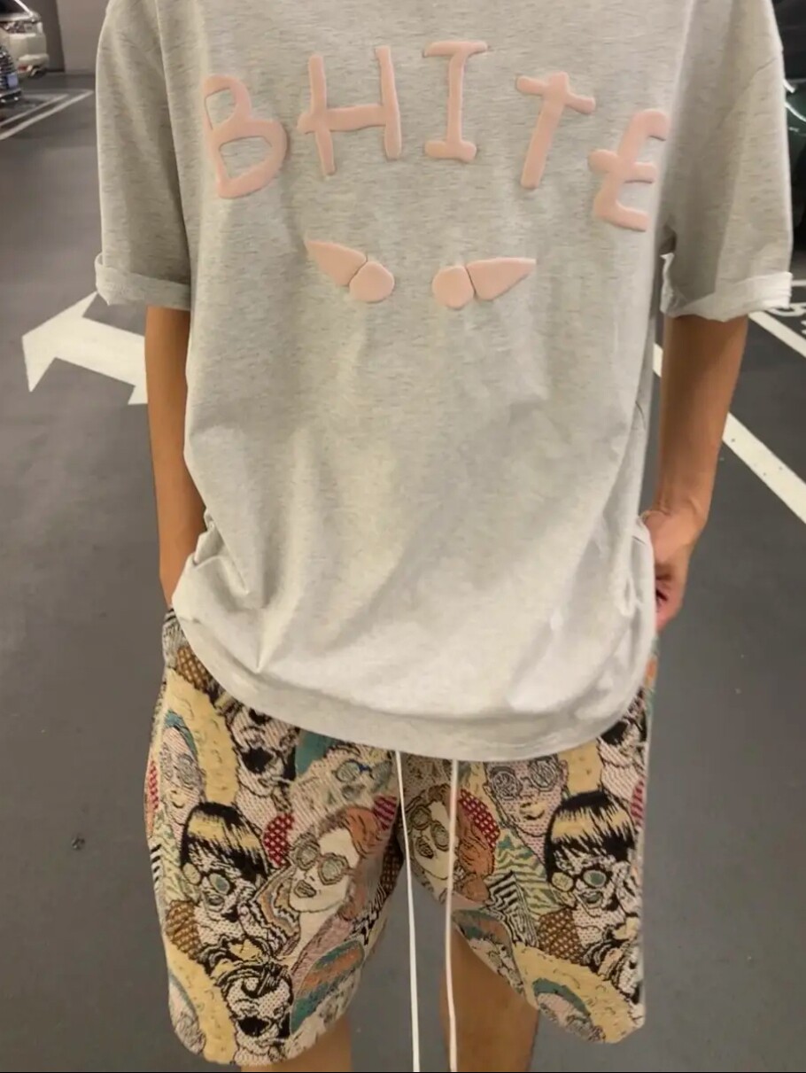 IN SUMMER THE NEW HIGH-END FASHION BRAND JACQUARD CASUAL SHORTS FOR MEN AND WOMEN ARE FASHIONABLE LOOSE AND VERSATILE BREATHABLE SPORTS CROPPED PANTS