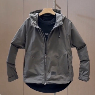 秋冬新款潮牌工装连帽棉服外套男时尚简约百搭防风保暖休闲夹克