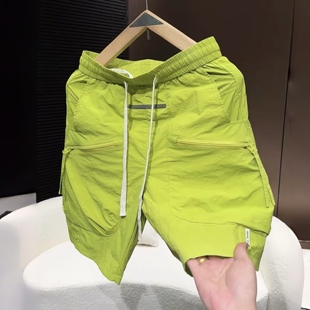 简约工装 薄款 速干短裤 男时尚 夏季 百搭宽松凉感透气冰丝五分裤 新款