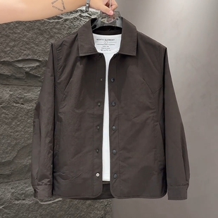 秋冬新款简约高档翻领夹克棉服外套男士加厚保暖潮流百搭棉袄上衣