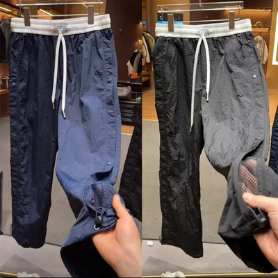 夏季新款户外网孔透气速干休闲裤男士潮流宽松运动百搭直筒冲锋裤