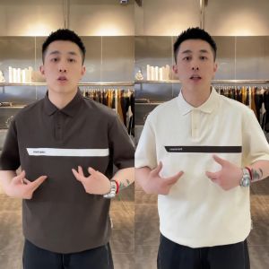 2025夏季简约高级感polo衫短袖男士时尚痞帅宽松百搭休闲半袖T恤