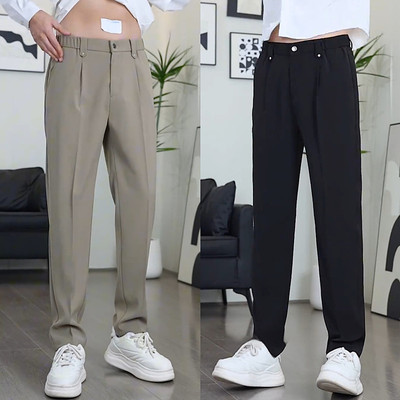 潮流垂感丝滑真筒西裤百搭休闲裤
