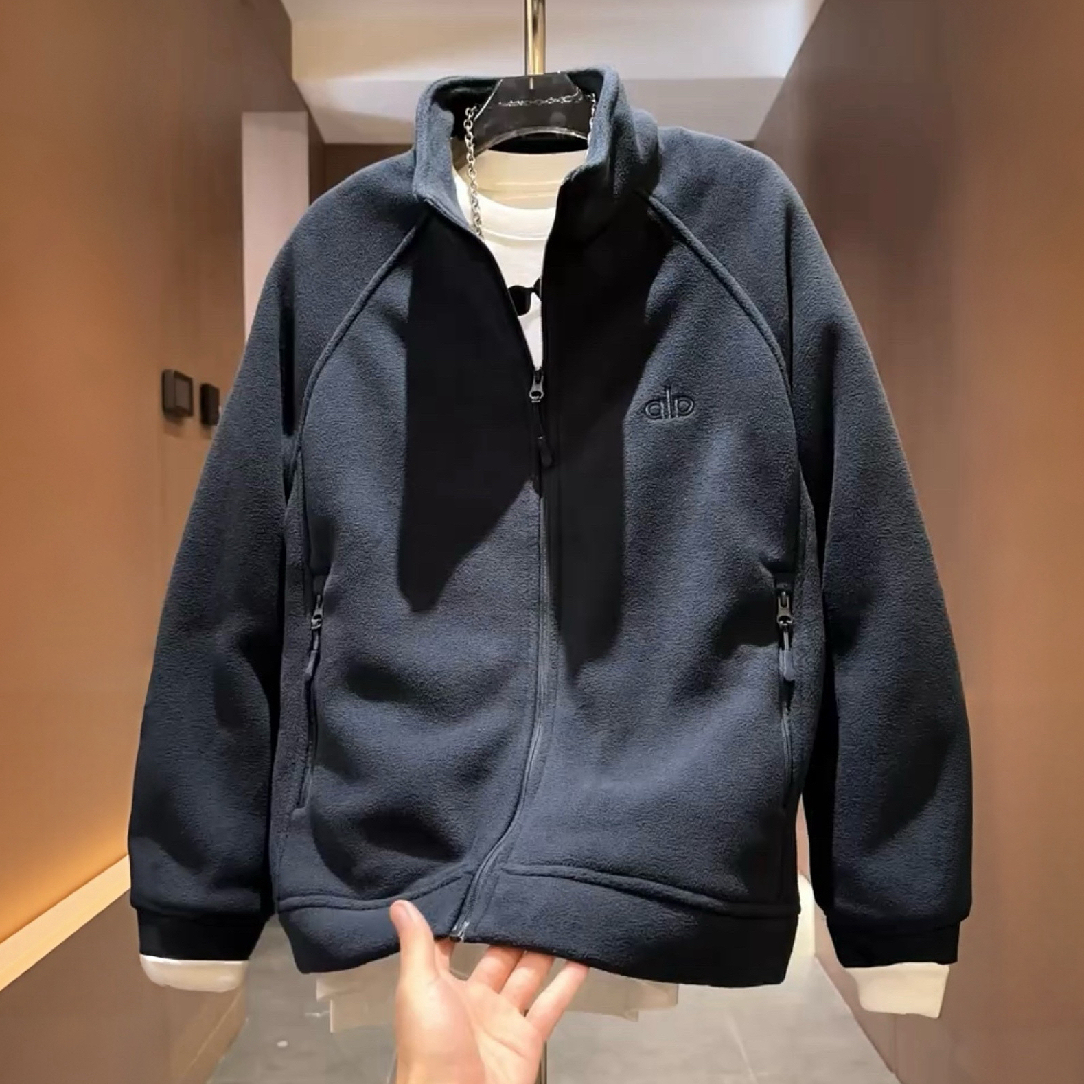 高级感立领抓绒衣外套开衫卫衣