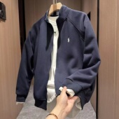 春秋爆款 宽松百搭上衣外套 潮牌针织刺绣立领夹克男轻奢高级感时尚