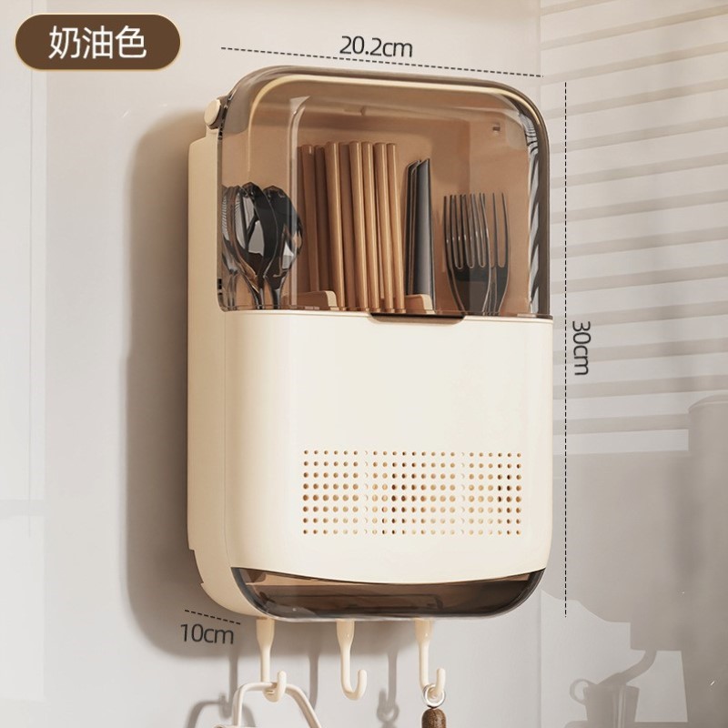 筷笼置物架高档沥水打孔筒厨房篓筷子筷子免家用收纳盒新款壁挂式