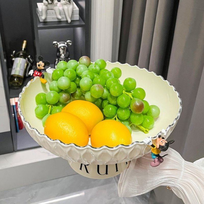 沥水新款果盘干2024摆放新款水果盘茶几高档糖果客厅家用篮盘轻奢