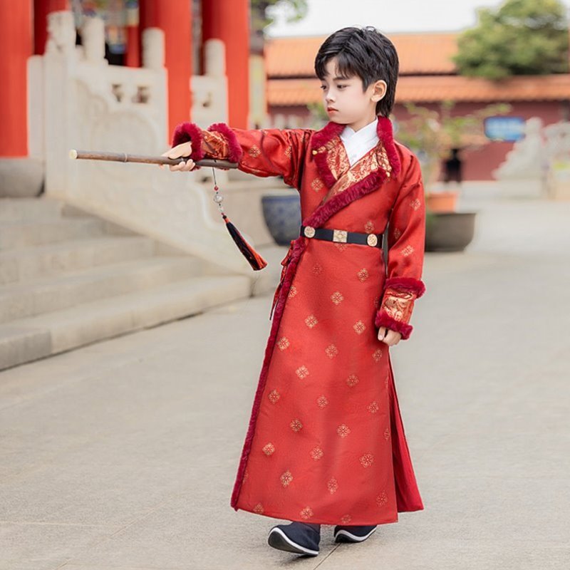 套装国学儿童服国风男童演出古装春秋改良帅气男孩款汉服侠客