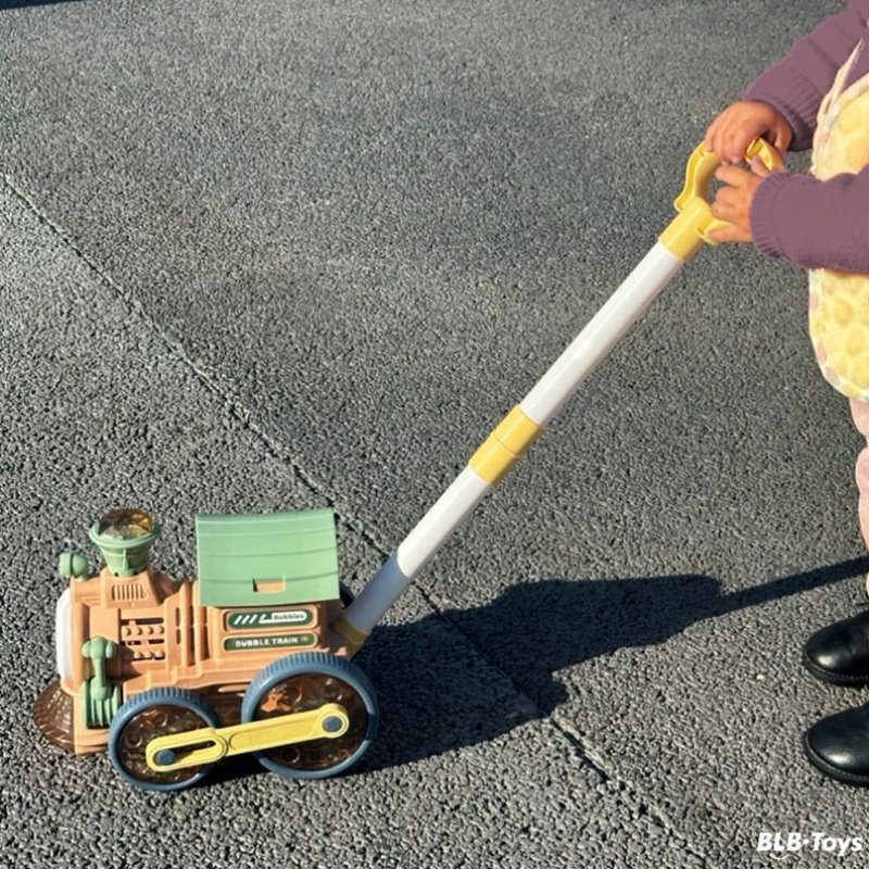 火车网红2024自动机新款吹泡泡电动推车玩具儿童泡泡婴幼儿手推3