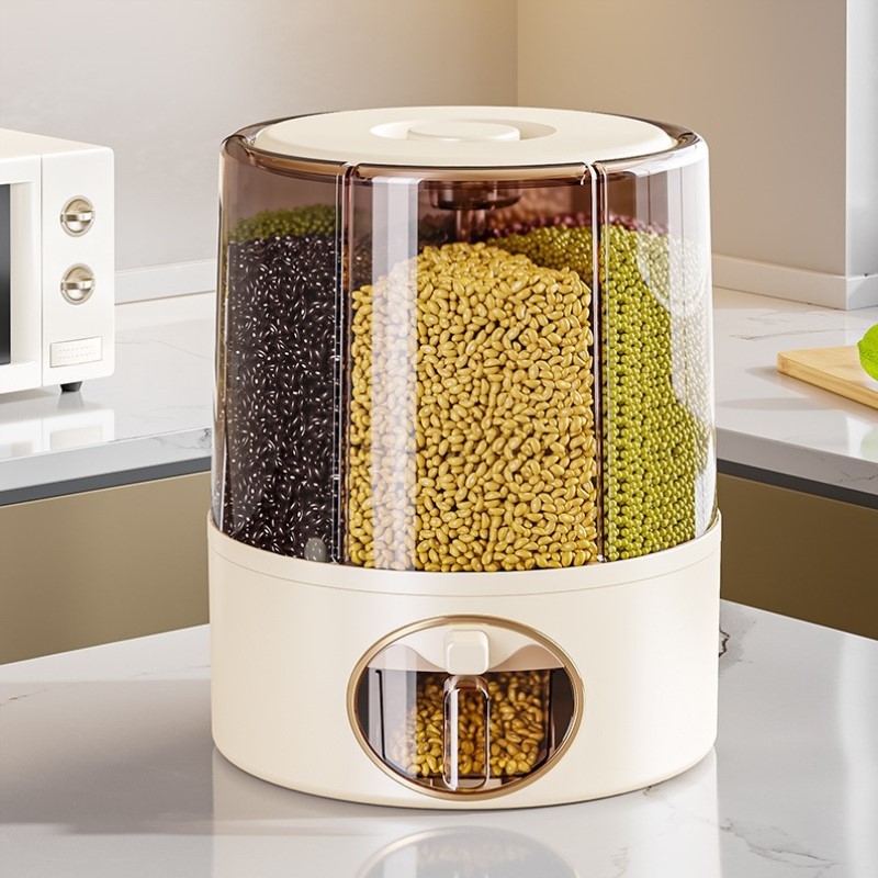 家用新款防虫防潮储米密封分隔米桶多功能五谷杂粮收纳盒2025旋转