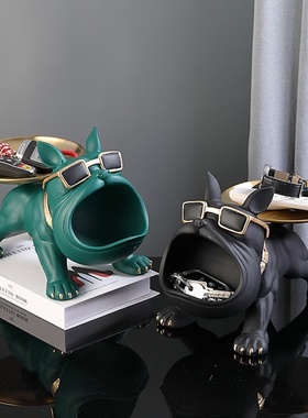 门口托盘装饰品收纳摆件客厅狗进置物钥匙鞋柜放轻奢玄关高档入户