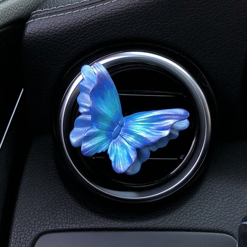 奢内感车载摆件车用蝴蝶石轻香薰出风口汽车装饰高级空调扩香香水