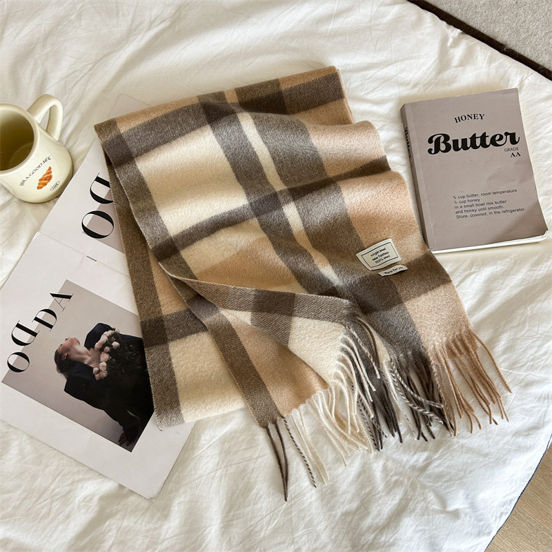 韩国格子纯羊毛围巾男女冬季女生情侣款英伦格纹保暖围脖围巾礼物,服饰配件/皮带/帽子/围巾,围巾/丝巾/披肩,淘宝优惠券,粉丝福利购,淘宝优惠卷