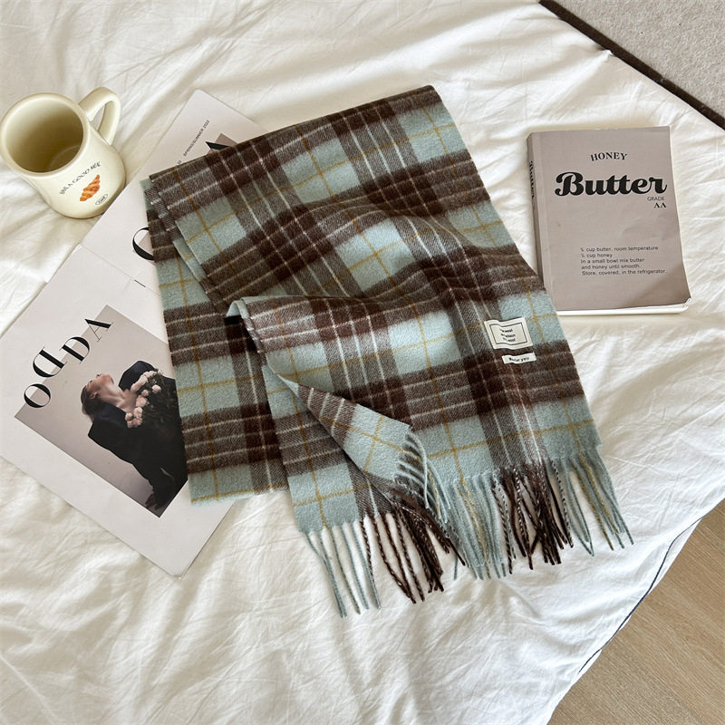 韩国格子纯羊毛围巾男女冬季女生情侣款英伦格纹保暖围脖围巾礼物,服饰配件/皮带/帽子/围巾,围巾/丝巾/披肩,淘宝优惠券,粉丝福利购,淘宝优惠卷