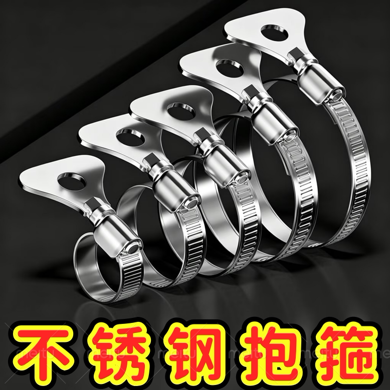 加厚不锈钢喉箍水管卡箍燃气天然气管固定卡扣管箍管卡子软管夹紧
