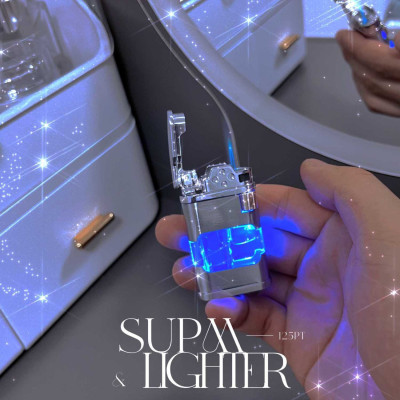 炫光齿轮打火机透明气仓