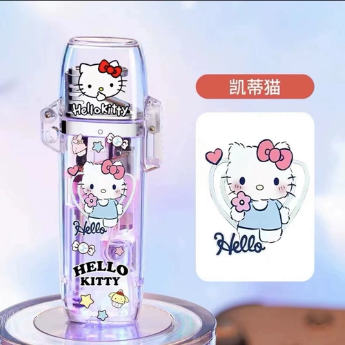 Hello Kitty, ветрозащитная розовая мультяшная зажигалка для друга