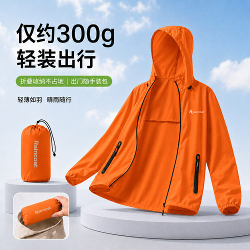 超轻薄夏季防暴雨成人分体式雨衣