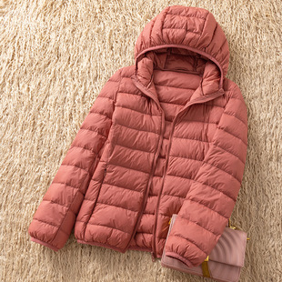 优质轻薄羽绒服女2025春秋新款白鸭绒立领短款薄款大码修身外套