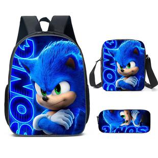 索尼克sonic卡通中小学生书包儿童背包双肩包