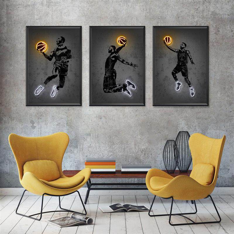 篮球明星投篮装饰画球星海报框挂画现代沙发背景墙帆布画芯,家居饰品,现代装饰画,淘宝优惠券,粉丝福利购,淘宝优惠卷