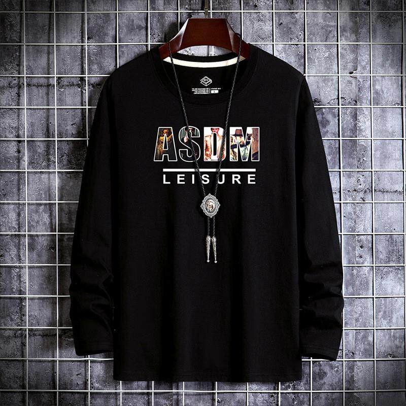 春秋新款薄款男士长袖t恤男青少年韩版修身学生小衫上衣男打底衫