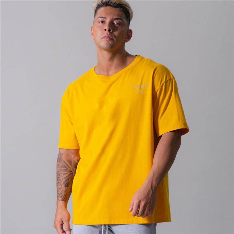 新款LYFT夏季短袖男装棉宽松圆领半袖薄体恤纯色上衣男士一件代发