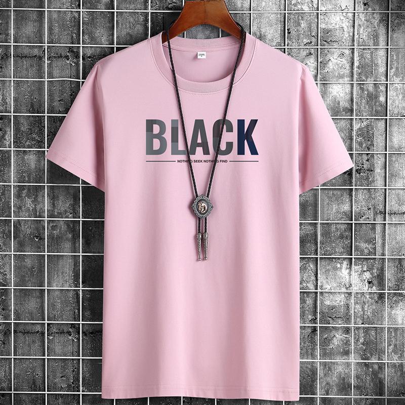 男士短袖t恤内搭宽松衣服夏季潮流纯色白色半袖体恤大码男装8077