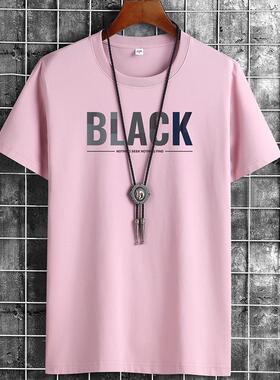 男士短袖t恤内搭宽松衣服夏季潮流纯色白色半袖体恤大码男装8077