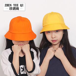 新款幼儿园小学生儿童渔夫帽可爱男女小孩班级盆帽春夏季遮阳帽子