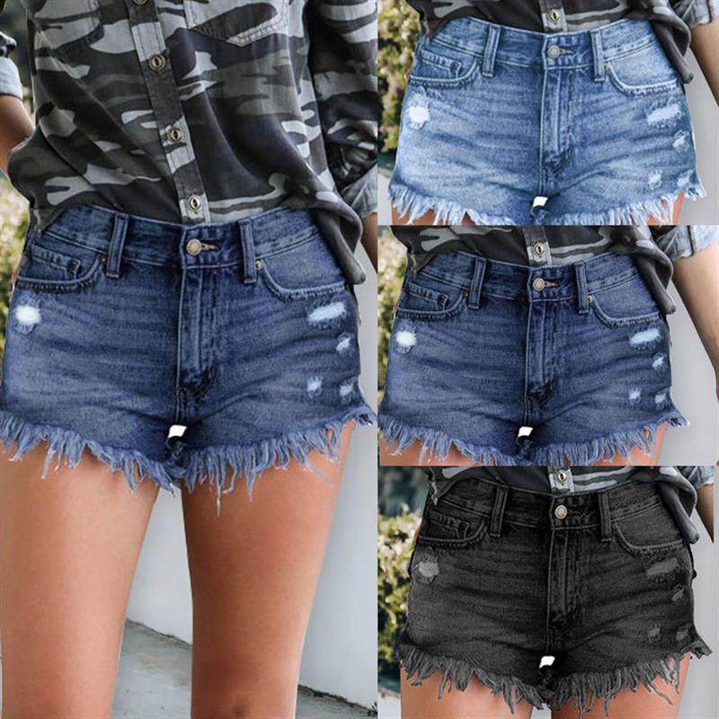 女装新款亚马逊破洞流苏脚边ebay独立站wish脚扣开叉牛仔短裤,女装/女士精品,牛仔裤,淘宝优惠券,粉丝福利购,淘宝优惠卷