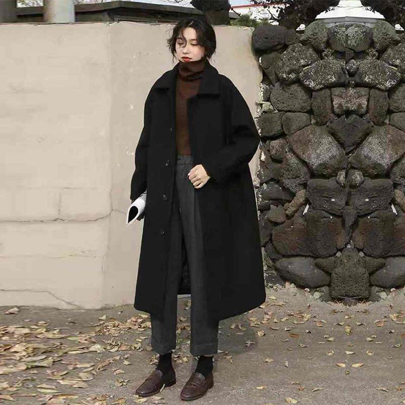 学院风新款毛呢外套女2023新品秋冬季气质中长款流行网红休闲大衣
