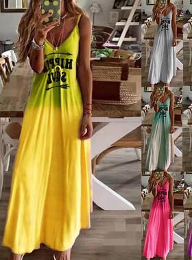 2021新款现货 wish热卖修身显瘦字母印花长款连衣裙现 现货17