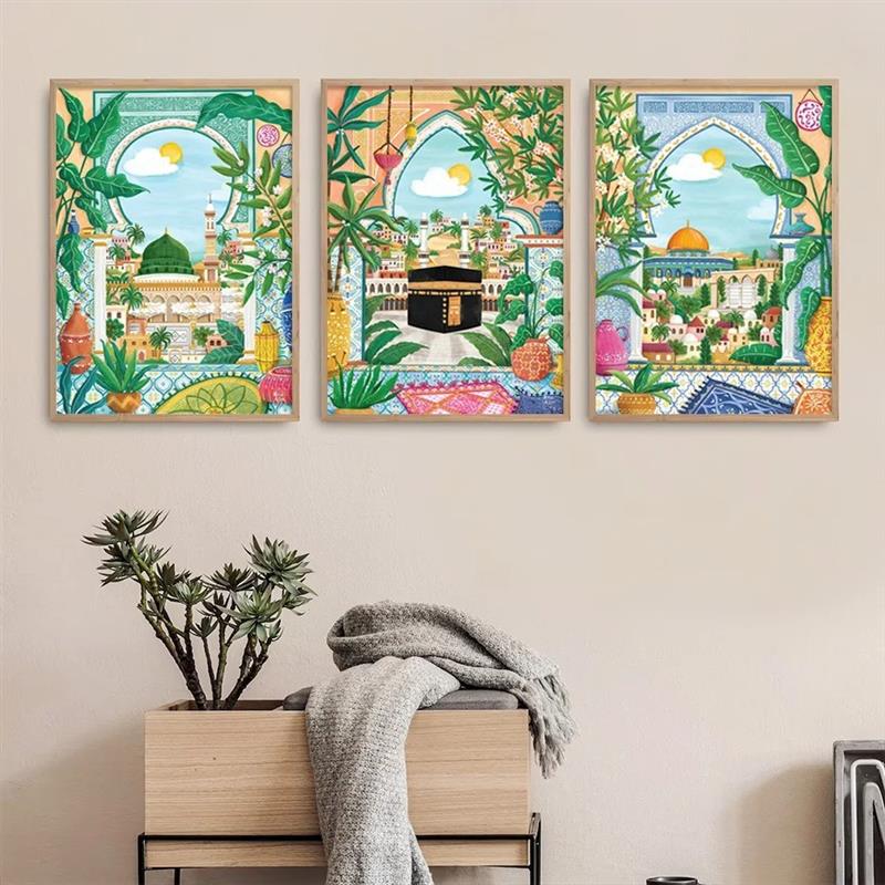 跨境城市地标建筑风景墙面装饰画客厅卧室沙发背景墙北欧框画芯图片
