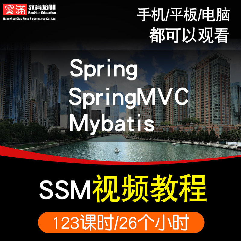 ssm零基础入门到精通视频教程spring/springmvc/mybatis软件教学全套网课程在线课程自学新手0基础实战培训进阶案例网课素材源文件